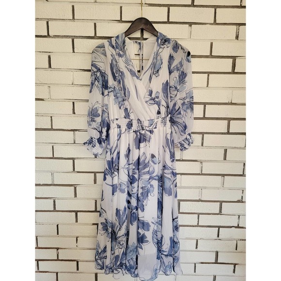 NWT JOSEPH RIBKOFFWrap Front Floral Dress Style 221344Size 12 - Picture 4 of 10
